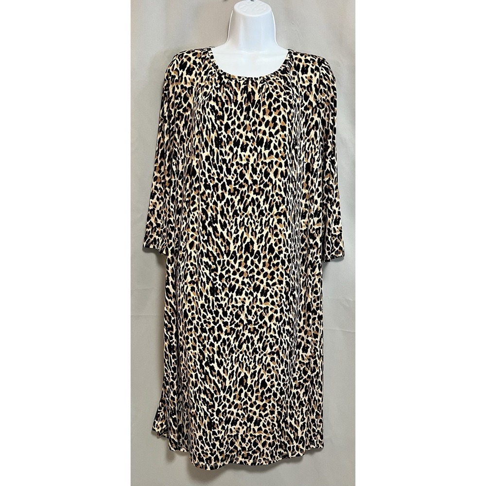 Lane Bryant Animal Print Women's Dress Sz 14/16 3/4 Sleeves
